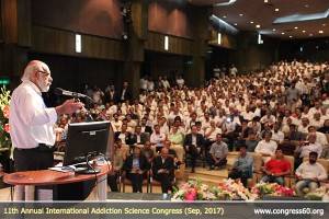 Hossein Dezhakam addressing 2017 International Addiction Science Symposium