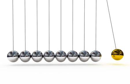 6225217 - shiny pendulums over white background . 3d render