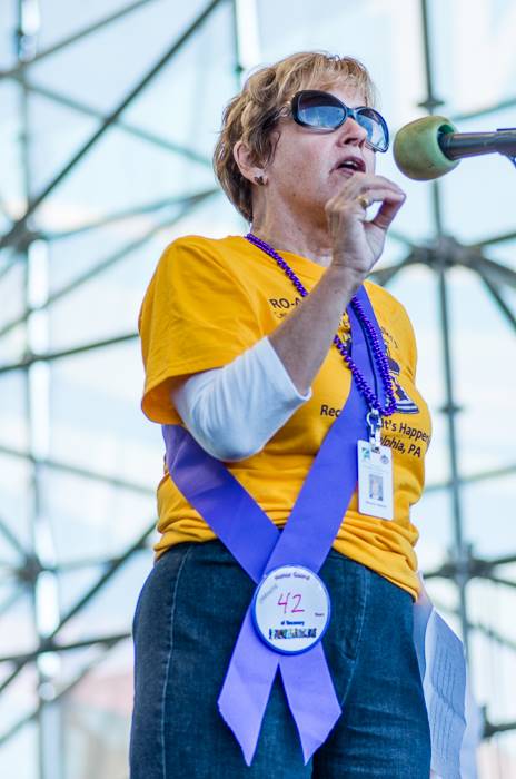 Bev Haberle Speaking at Philadelphia Recovery Walk 2013.jpg