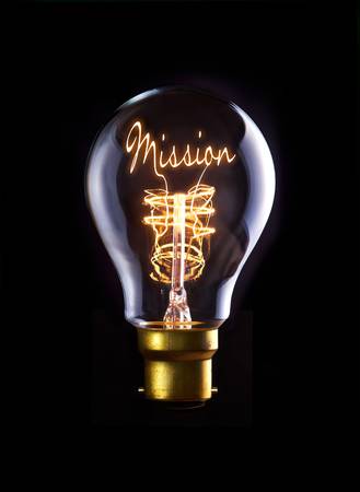 30754020 - mission concept in a filament lightbulb.